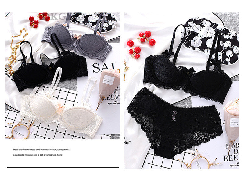Comfortable Stylish black ladies sexy panty and bra sets Deals 
