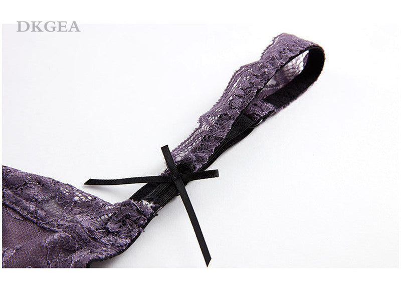 Ladies Underwear Lace Bra Set,Purple,75D