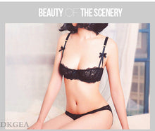 Load image into Gallery viewer, Ultrathin Underwear Set Plus Size 34 36 38 E Cup Sexy Bras Lingerie Lace Women Transparent Bra Set Pink Brassiere Half Cup White