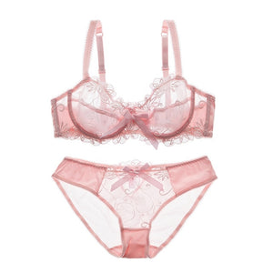 Beauwear Fashion Embroidery Bras Underwear Women Plus Size Lingerie Sexy D  Dd E Cup Ultrathin Panties Floral Lace Bra Set From Usashoeshouse, $22.14