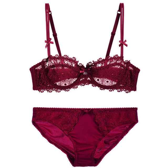 Ultra-thin Cup Mesh Lace Underwear Transparent Unlined 1 Bra+2 Panties Plus  Size Bra Set For Ladies at Rs 2436, Panty Set