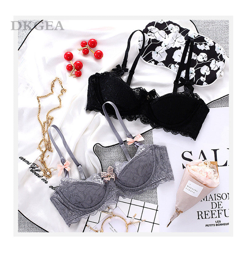 Comfortable Thin Cotton Brassiere Black Push Up Bra Panties Sets Lace –  dkgea.shop