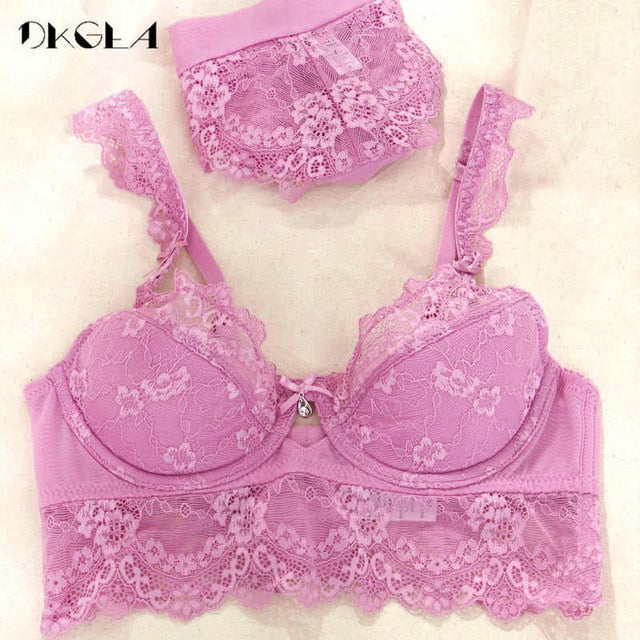Julexy Lace Wome Bra Set Push Up Brassiere G String Underwear Set Bralette  Bc Cup Linerie Bra And Panty Set Color Pink Cup Size 90C