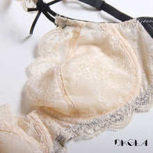 Load image into Gallery viewer, Ultrathin Underwear Sexy Bra Set Plus Size 38 40 White Lace Bra Embroidery Women Transparent Lingerie Set Brand Brassiere